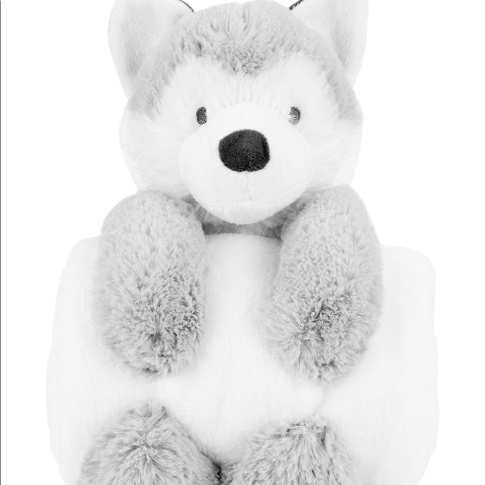 Baby Husky Plush & Blanket Set for baby